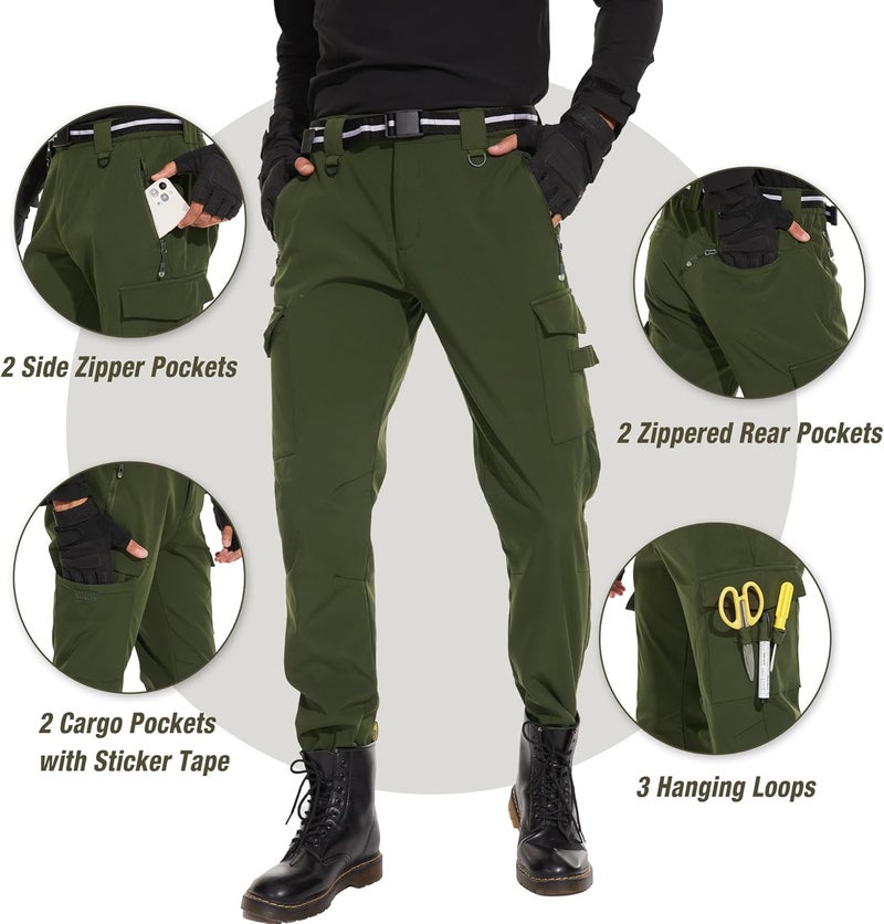 MOURCE Store Mens Fleece Lined Hiking Pants Waterproof - Insulated Outdoor Snow Ski Pants for Men - Image 2